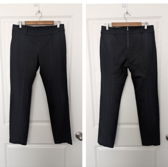 Ann Taylor Back Zip Seamed Slim Straight Stretch Pant size 8 Black - Picture 1 of 10